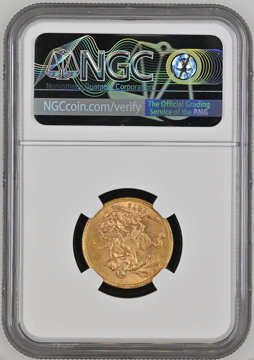 1872年 イギリス ヴィクトリア ヤングヘッド ソヴリン金貨 NGC MS63 