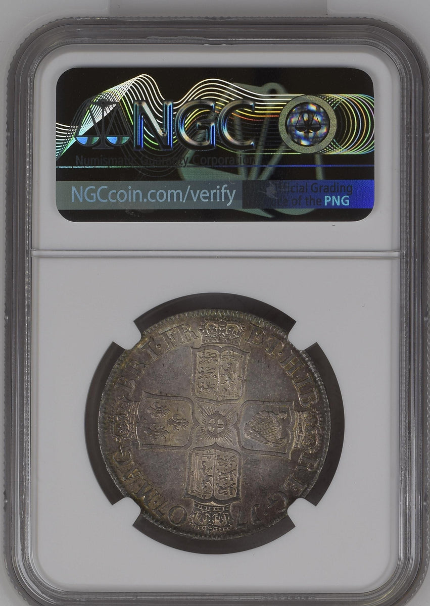 1707年 イギリス アン女王 ハーフクラウン銀貨 ポストユニオン セプ