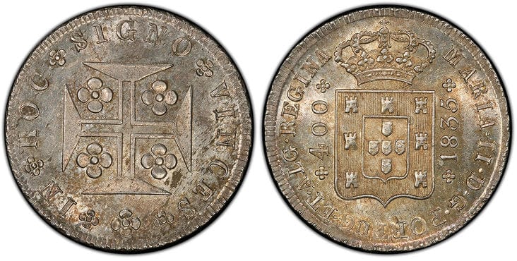 ポルトガル 400レイス銀貨 1835年 PCGS MS64+ | アンティークコイン