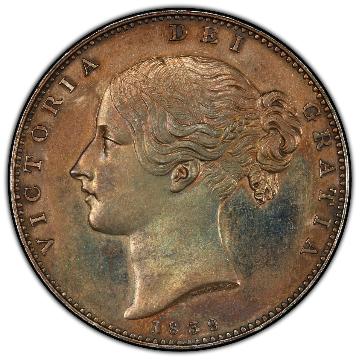 数量は多 『PCGS AU53』イギリスヴィクトリア女王ハーフクラウン銀貨 