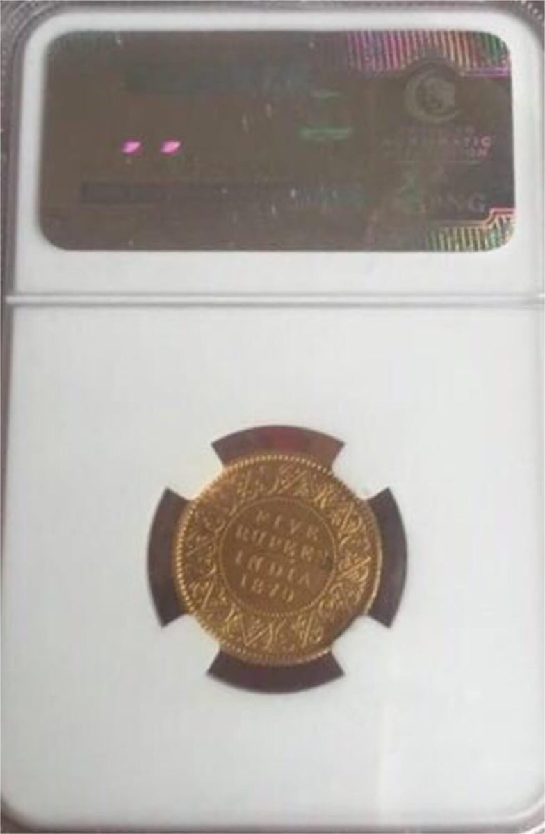 厳選】【NGC MS62】鑑定枚数3枚のみ 1870年 英領インド 5ルピー金貨 | アンティークコインギャラリア