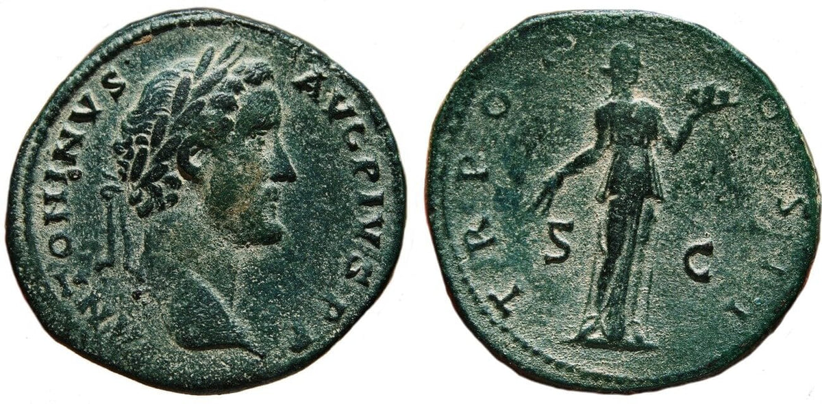 ローマ帝国 アントニヌス・ピウス 139年 セステルティウス 銅貨 極美品 