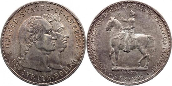 アメリカ 1900年 ラファイエット 1ドル銀貨 未使用
