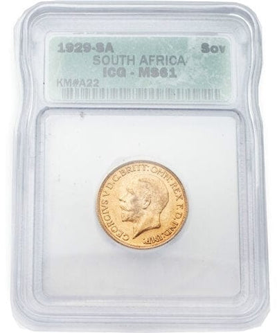 kosuke_dev ICG 南アフリカ ジョージ5世 1929年 ソブリン 金貨 MS61