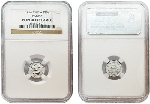 kosuke_dev 【NGC PF69 ULTRA CAMEO】中国 パンダプラチナコイン 1/20oz 5元プルーフ 1996年