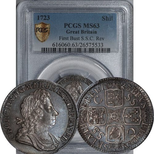 kosuke_dev PCGS グレートブリテン ジョージ1世 1723年SSC シリング 銀貨 MS63