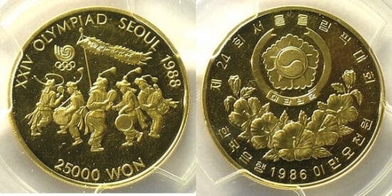 kosuke_dev PCGS ソウルオリンピック 1986年 25000ウォン 金貨 PR63