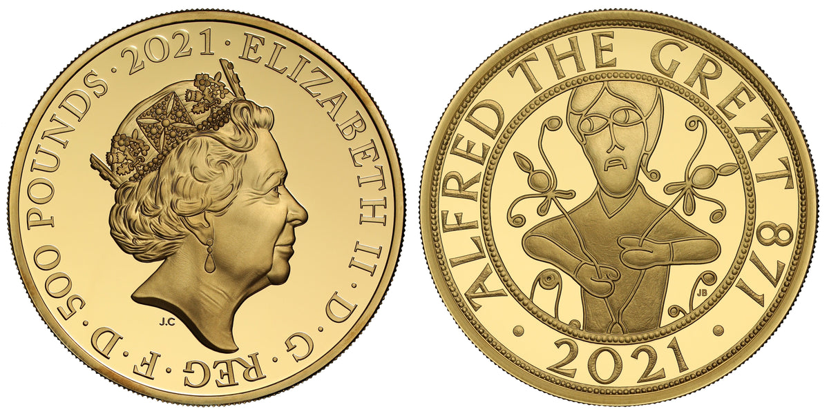 2021年 イギリス アルフレッド大王 5オンス プルーフ金貨