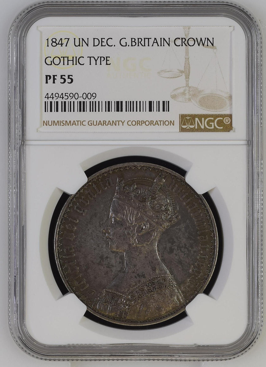 1847年 イギリス ゴシッククラウン銀貨 NGC PF55 ヴィクトリア女王 アンデシモ | アンティークコインギャラリア