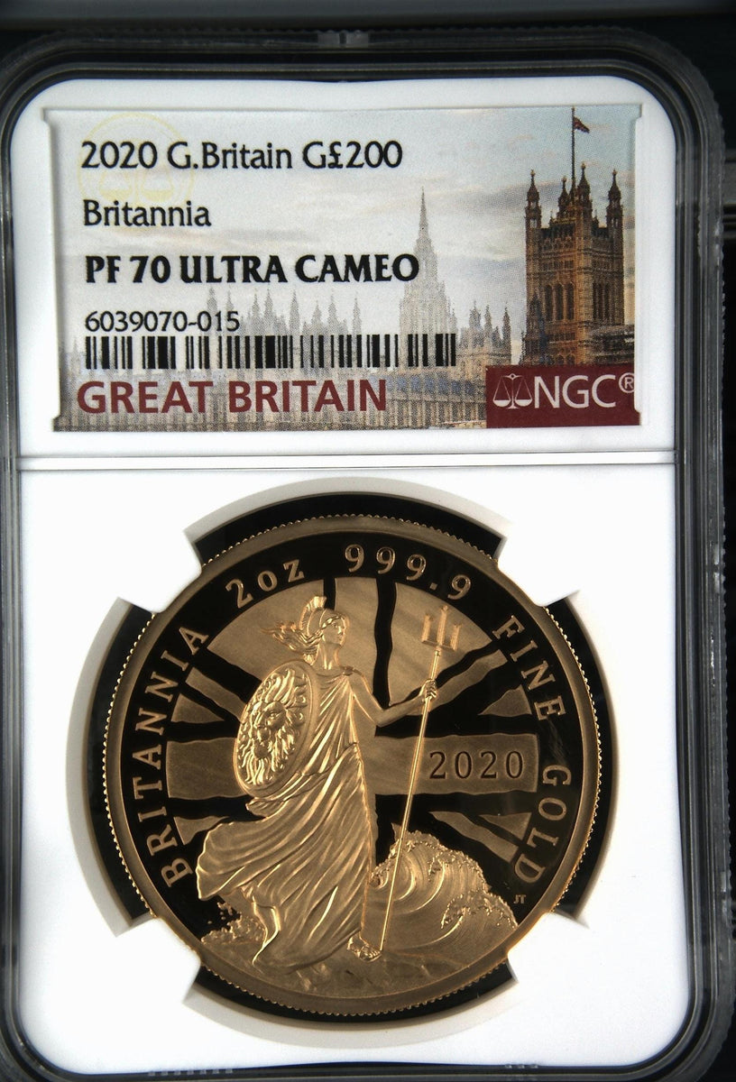 2020年 イギリス ブリタニア 2オンス 200ポンド金貨 NGC PF70 UCAM | アンティークコインギャラリア