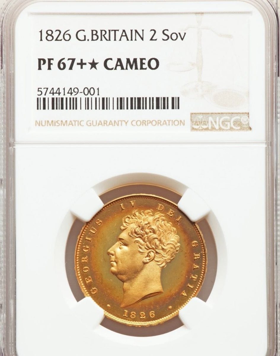 1826年 イギリス ジョージ4世 2ポンド金貨 NGC PF67+☆ CAMEO 最高鑑定