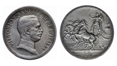 ヴィットリオ・エマヌエレ3世の5リレ銀貨（クァドリガ）を徹底解説！発行当時のイタリアや現在の価格推移