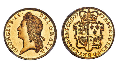 ジョージ2世の5ギニー金貨とは？戦場で指揮した最後の王と彼の栄光を表象するアンティークコイン