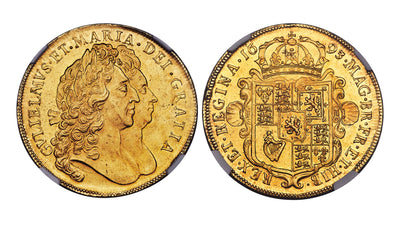 ウィリアム3世&メアリー2世の5ギニー金貨とは？価格推移とコインの歴史を解説