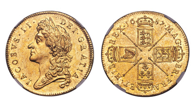 ジェームズ2世5ギニー金貨とは？　「象と城」のデザインや過去の落札価格を徹底解説！