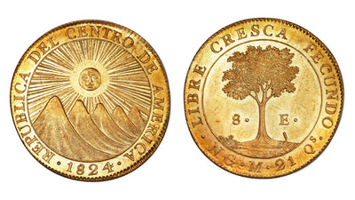 中央アメリカ 8エスクード金貨の時代背景｜ 太陽と5連山に込められた意味とは？