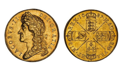 1688年ジェームズ2世5ギニー金貨を徹底解説！象と城のデザインや過去の落札価格
