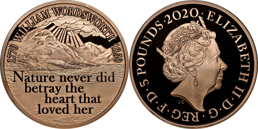 2020年 イギリス ワーズワース生誕250年 5ポンド金貨 NGC PF70UCAM