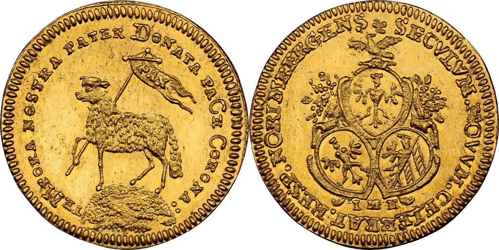 1700年 ドイツ ニュルンベルグ ラムダカット ハーフダカット金貨 MS64