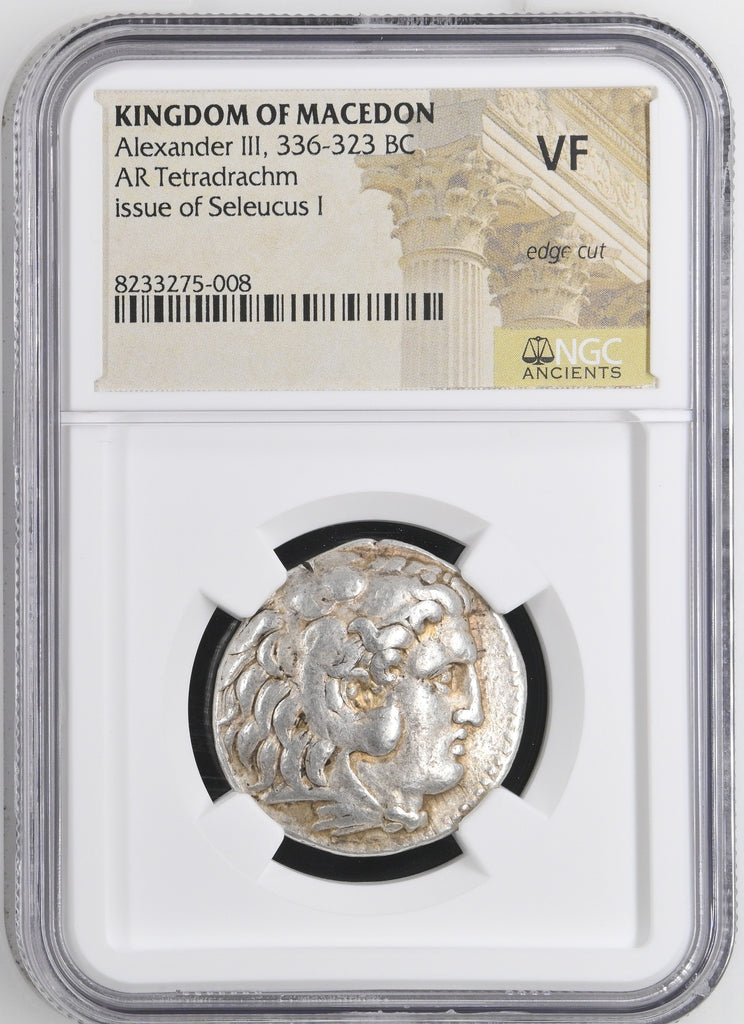 紀元前336-323年 古代マケドニア王国  アレクサンダー3世 テトラドラクマ銀貨 NGC VF edge cut