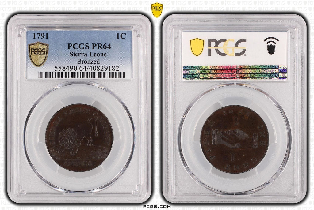 #アンティークコインギャラリア 1791年 シエラレオネ 1セント銅貨 PCGS PR64
