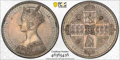 アンティークコインギャラリア 1847 イギリス ゴシッククラウン銀貨 UNDECIMO PCGS PR61