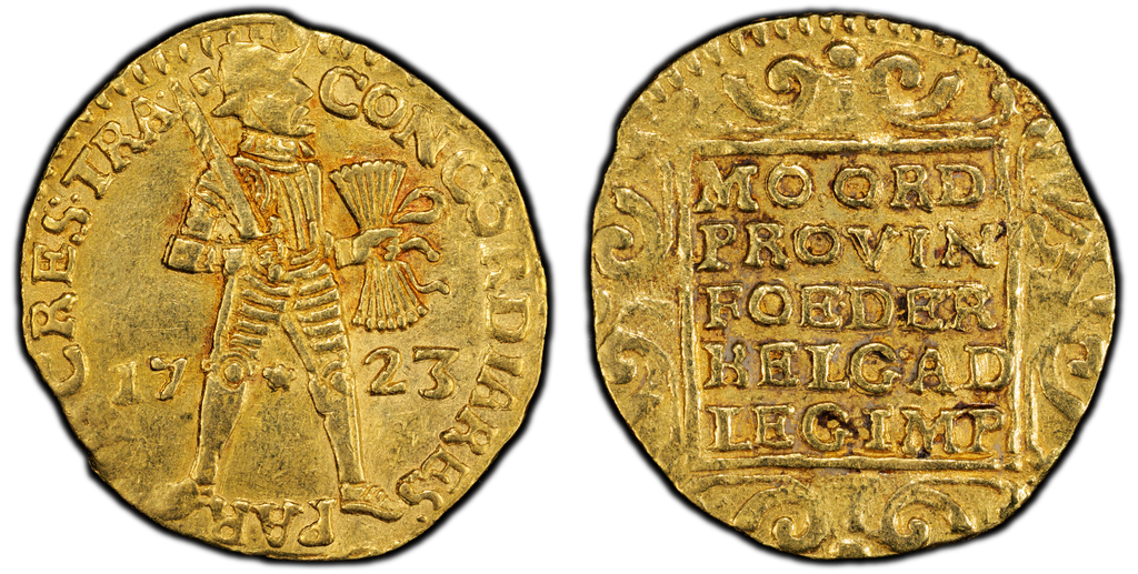 1723年 オランダ ユトレヒト ダカット金貨 PCGS AU58