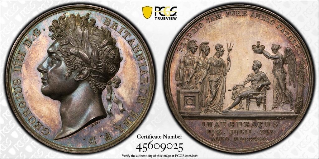 1821年 イギリス ジョージ4世 戴冠記念 銀メダル PCGS SP62