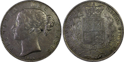 アンティークコインギャラリア 1845年 イギリス ヤングヴィクトリア クラウン銀貨 PCGS AU50