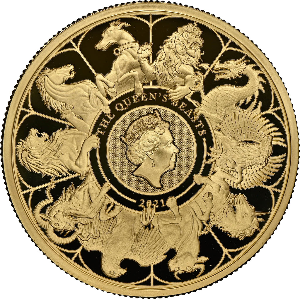#アンティークコインギャラリア 2021年 イギリス クイーンズビースト コンプリーター 100ポンド金貨 PF70UCAM