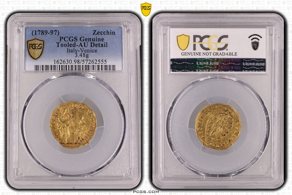 1789-1797年 イタリア ゼッキーノ金貨 PCGS Tooled-AU Detail