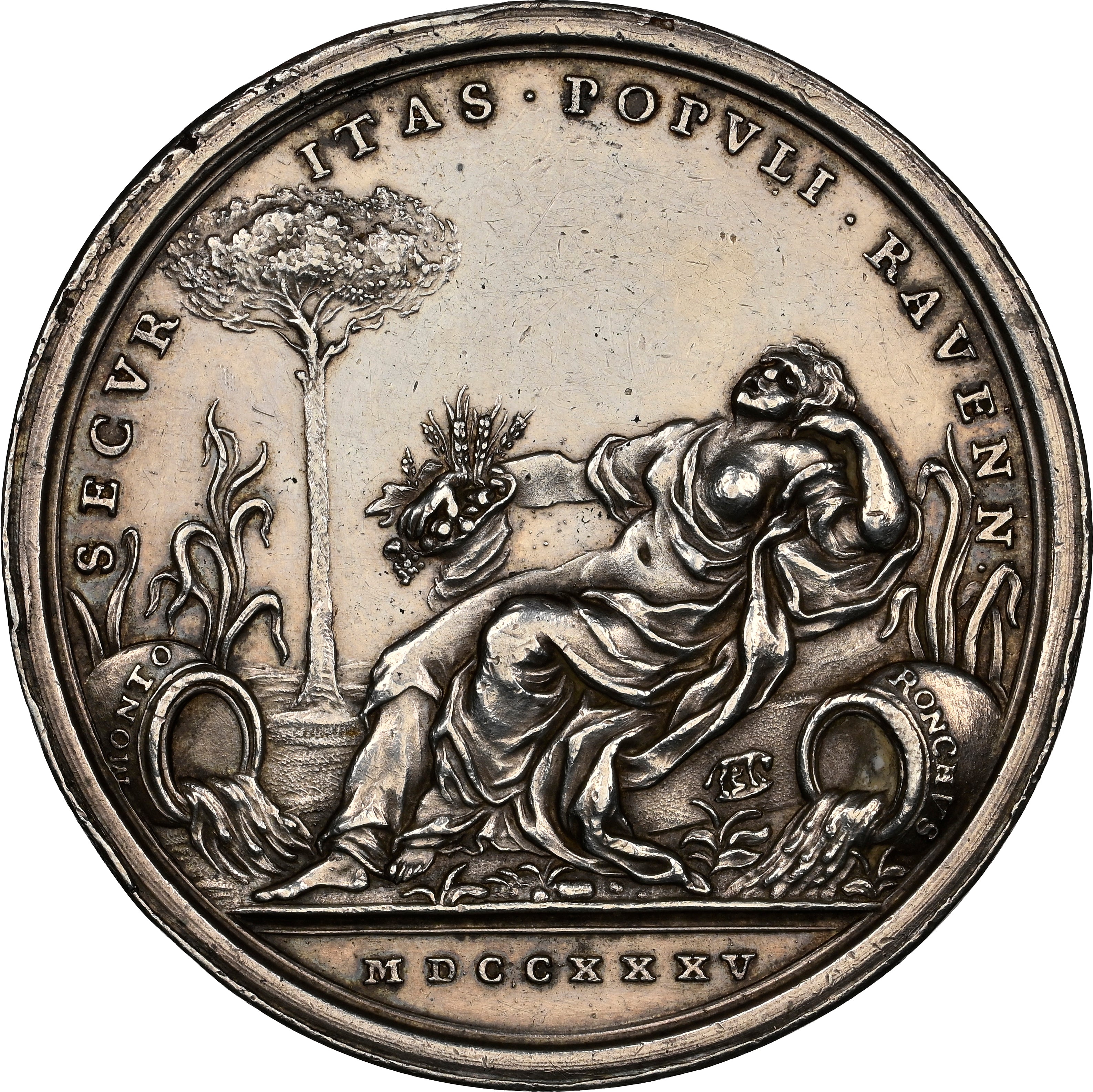 1735年 バチカン モントーネ・ロンコ川 銀メダル NGC UNC Details | 港