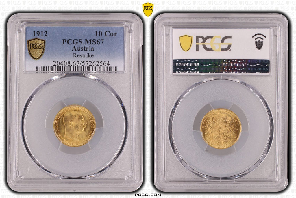 1912年 オーストリア フランツ・ヨーゼフ1世 10コロナ金貨  リストライク MS67