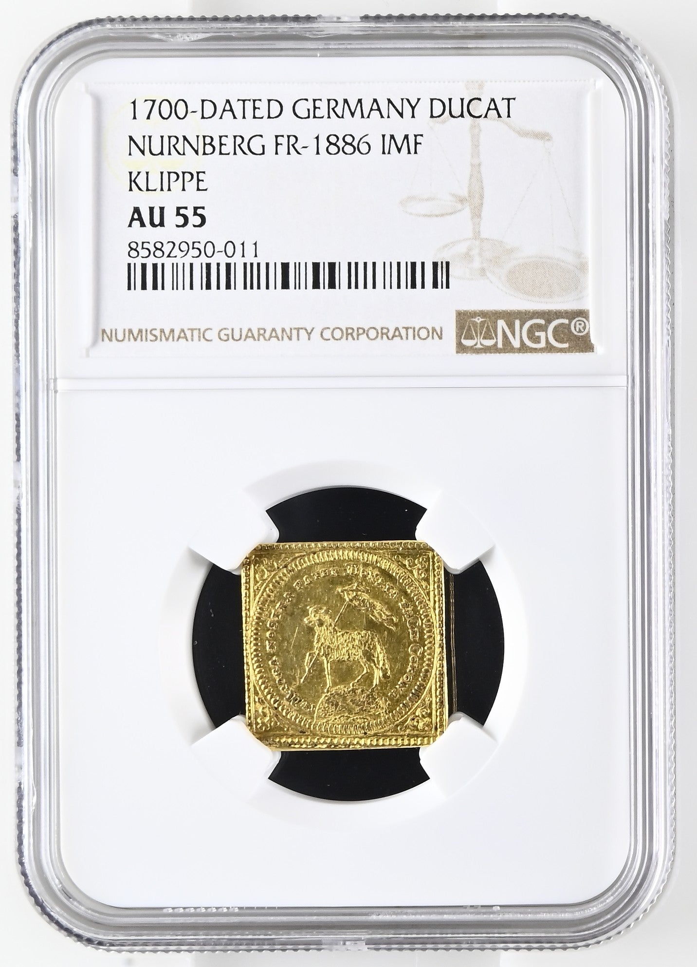 1700年 ドイツ ニュルンベルク ラムダカット 1ダカット金貨 クリッペ