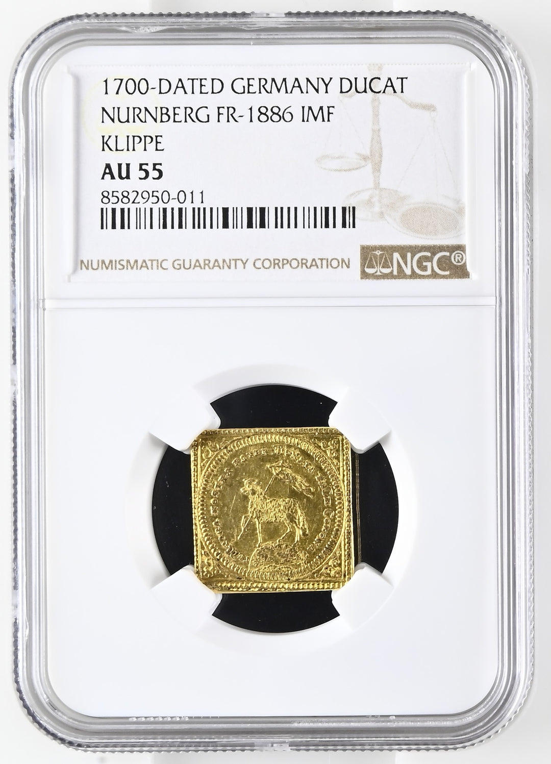 1700年 ドイツ ニュルンベルク ラムダカット 1ダカット金貨 クリッペ