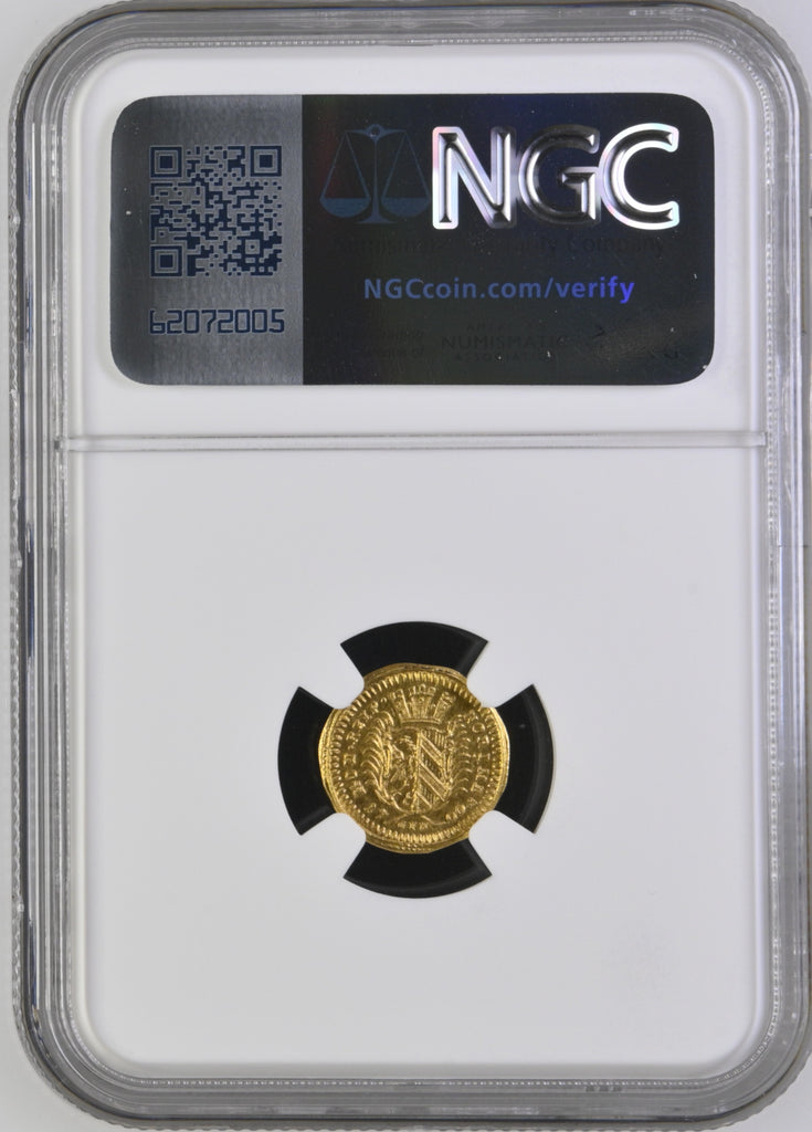 1700年 ドイツ ニュルンベルク ラムダカット 1/4ダカット金貨 NGC MS65