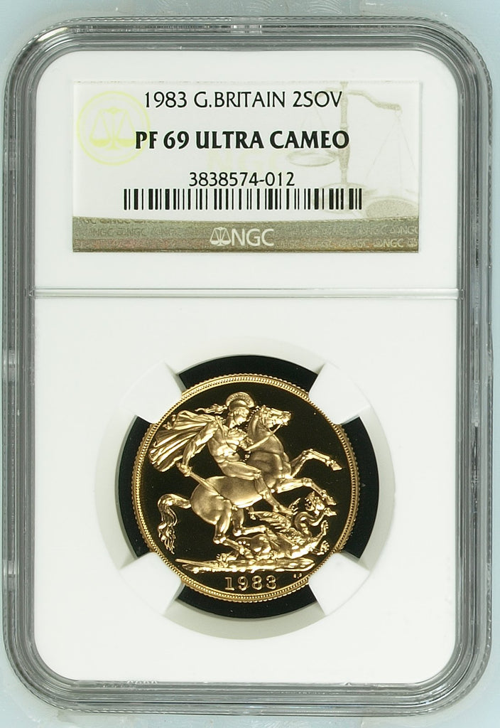 1983年 イギリス エリザベス2世 2ndポートレート 2ソヴリン金貨 NGC PF69UCAM