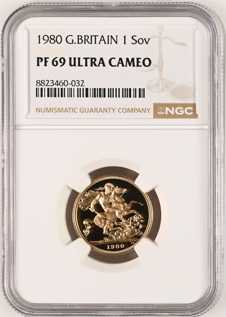 1980年 イギリス エリザベス2世 2ndポートレート ソヴリン金貨 NGC PF69UCAM