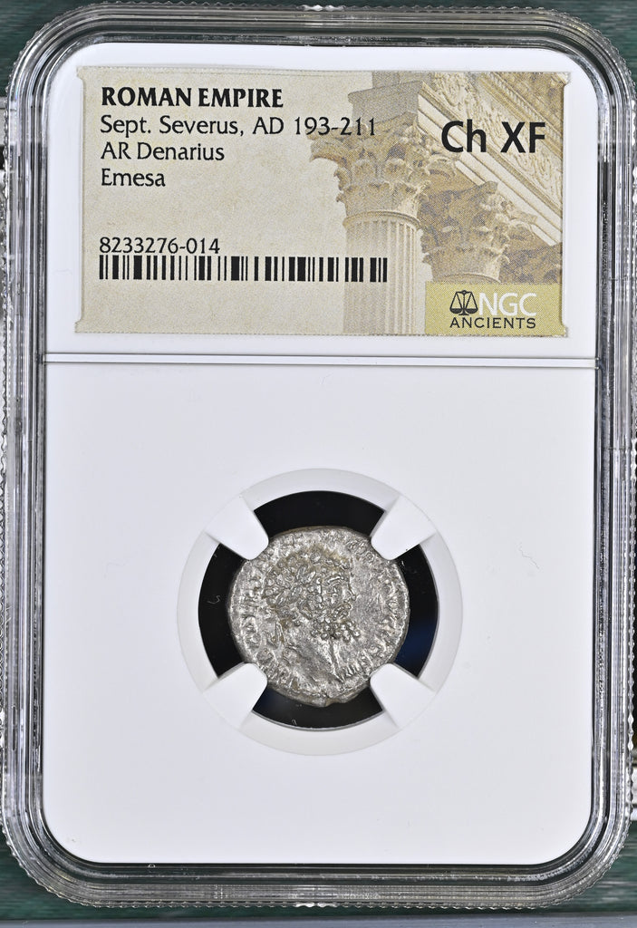 193-211年 ローマ帝国 セプティミウス・セウェルス デナリウス銀貨 NGC Ch XF