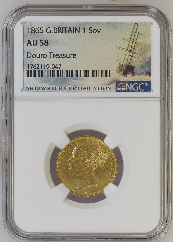 1865年 イギリス ヴィクトリア ソヴリン金貨 シールド ドウロトレジャー AU58 ダイナンバー21