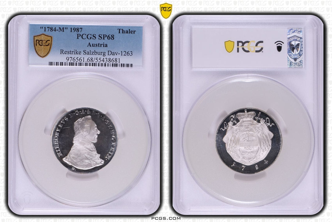 #アンティークコインギャラリア 1784年(1987年) オーストリア ザルツブルク ターラー銀貨 リストライク PCGS SP68