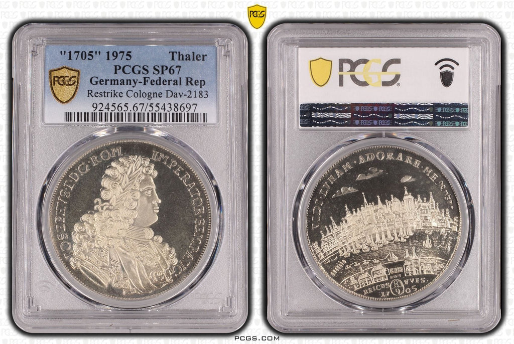 #アンティークコインギャラリア 1705年(1975年) ドイツ ケルン ターラー銀貨 リストライク PCGS SP67