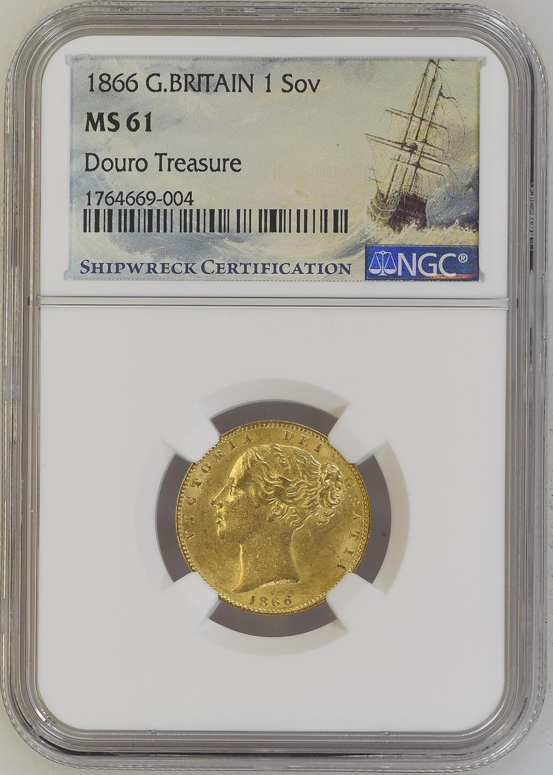 1866年 イギリス ヴィクトリア ソヴリン金貨 シールド ドウロトレジャー MS61 ダイナンバー65 | 港区虎ノ門のアンティークコインギャラリア