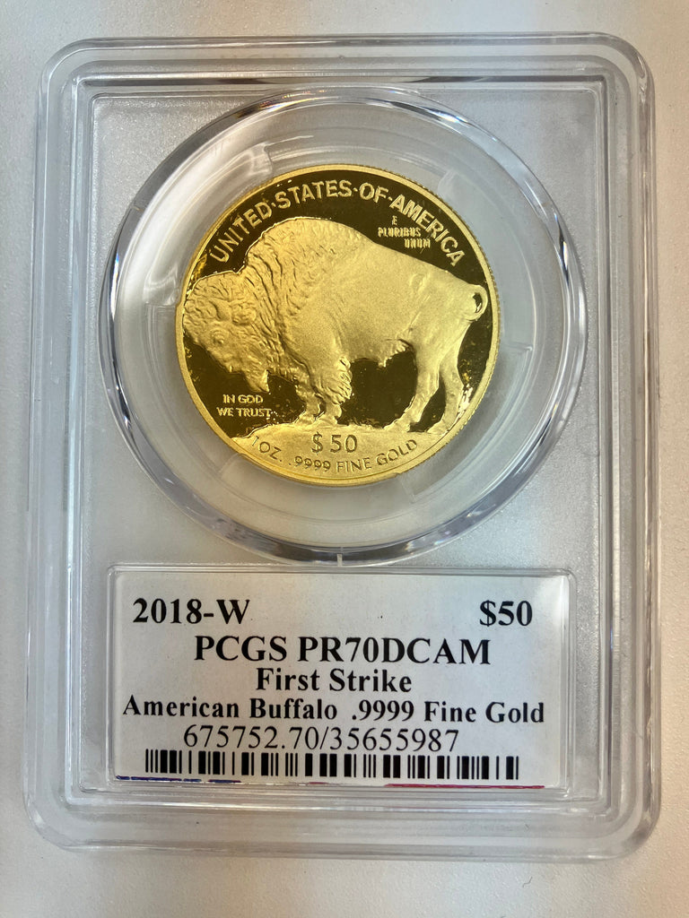 #アンティークコインギャラリア 【Top Pop】2018年 アメリカ バッファロー 50ドル金貨 First Strike PCGS PR70 DCAM