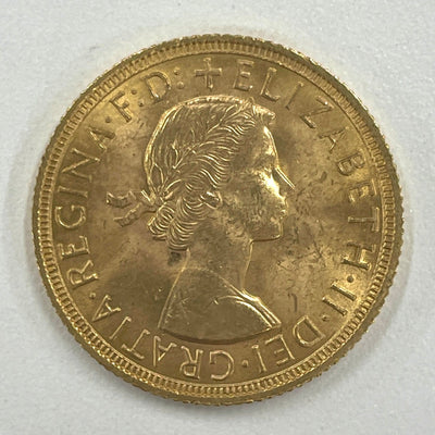 #アンティークコインギャラリア 1958年 イギリス エリザベス2世 ソブリン金貨 未鑑定