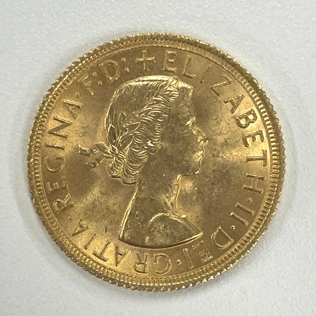 #アンティークコインギャラリア 1962年 イギリス エリザベス2世 ソブリン金貨 未鑑定