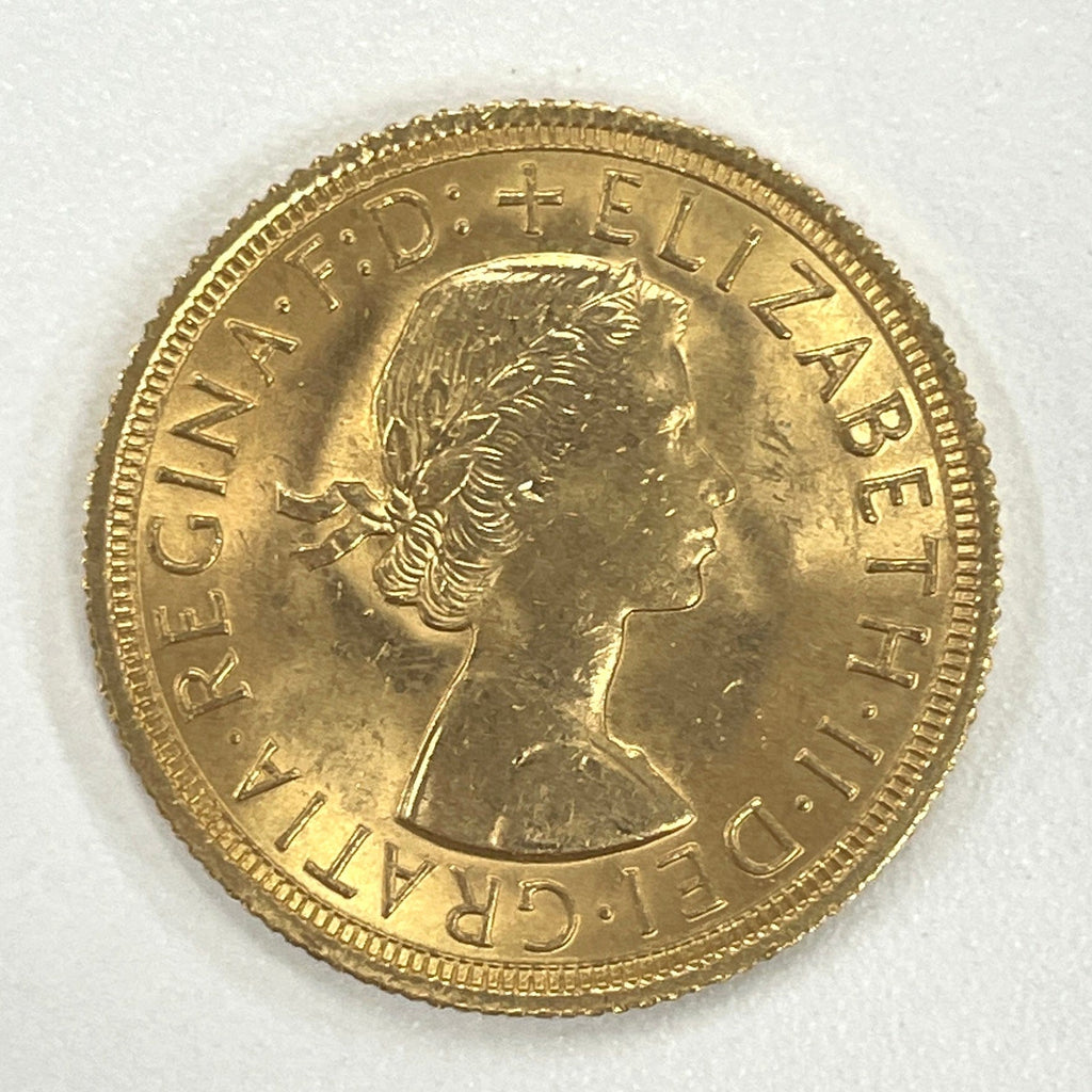 #アンティークコインギャラリア 1963年 イギリス エリザベス2世 ソブリン金貨 未鑑定