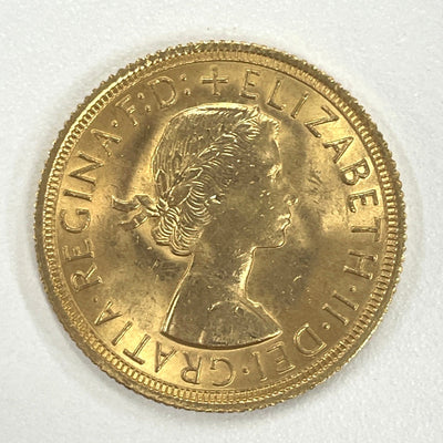 #アンティークコインギャラリア 1963年 イギリス エリザベス2世 ソブリン金貨 未鑑定