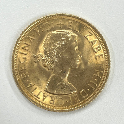 #アンティークコインギャラリア 1963年 イギリス エリザベス2世 ソブリン金貨 未鑑定