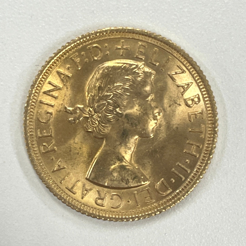 #アンティークコインギャラリア 1963年 イギリス エリザベス2世 ソブリン金貨 未鑑定